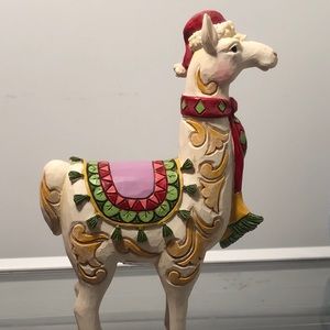 antique llama hand carved